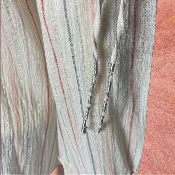 𝅺love Sam Smocked Off the Shoulder with Tassels Boho Top Size Extra Small - Picture 12 of 15